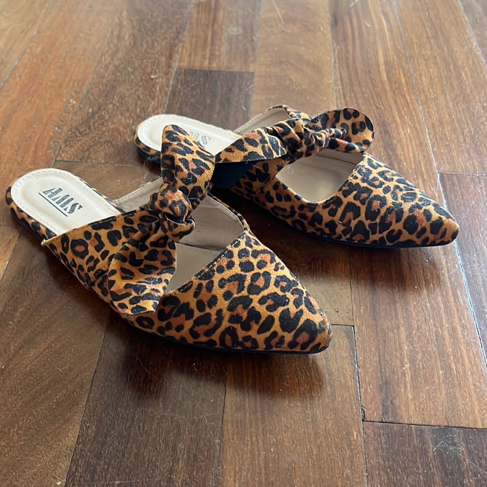 Cheetah Print Mules Size 8